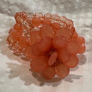 Elegant Coral Flower Bracelet